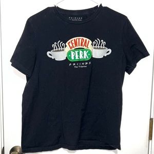 Friends Black Central Perk Logo T-Shirt